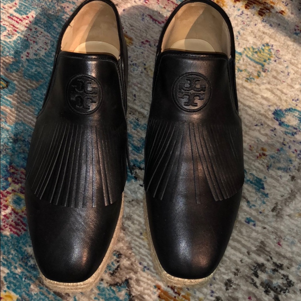 Tory Burch size 9.5 leather tassel espadrille Rios